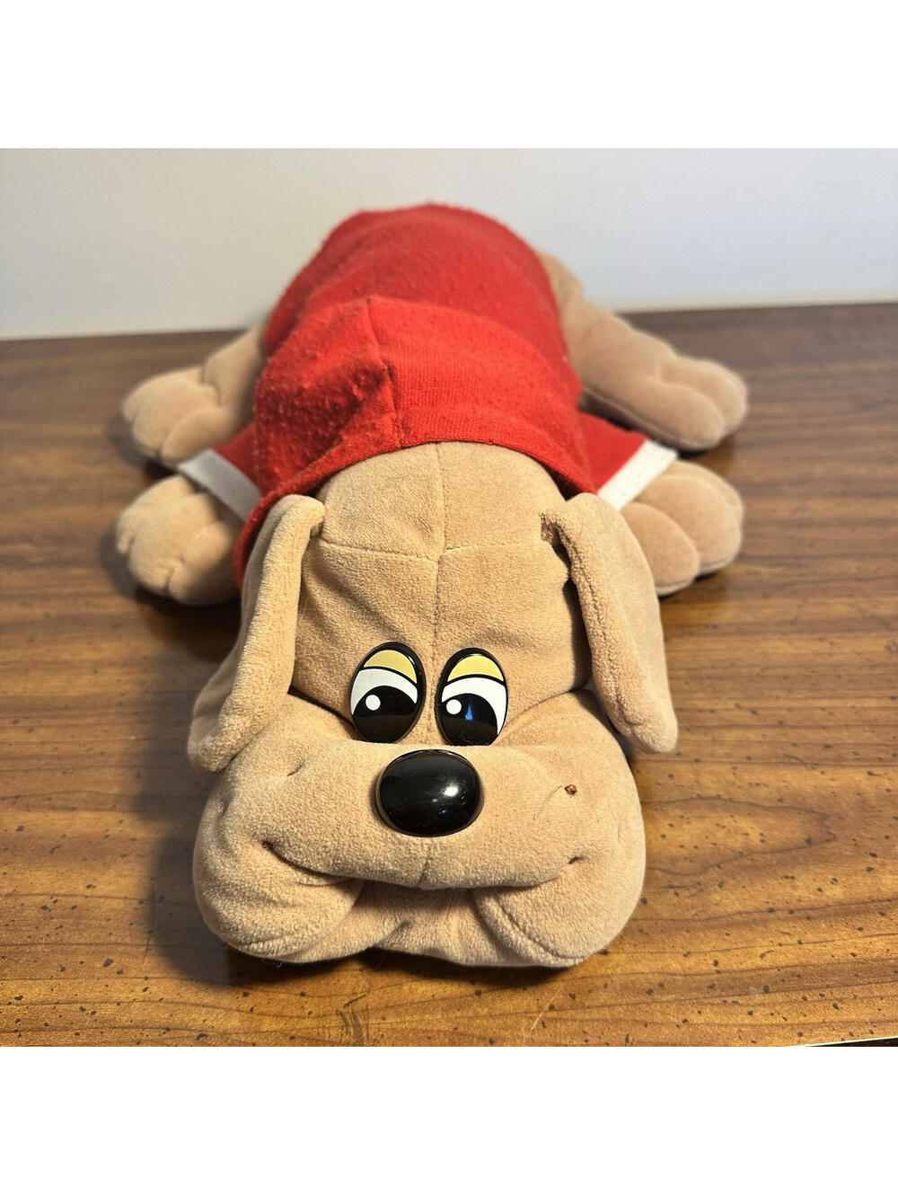 1985 Pound Puppies Brown Red Jacket Dog 18" Plush Tonka Original Vintage
